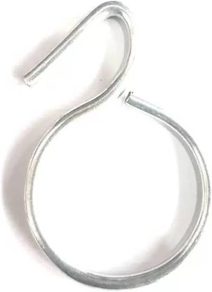 World Wide Villa Steel Curtain Hooks / Rings, Round, Steel, Pack of 37 Curtain Ring with Hook