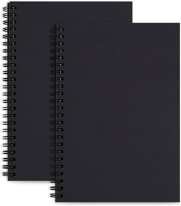 LABUK 2pcs Blank Journal Notebook Unlined Spiral Notebook, A5 Soft Cover Sketch Book A5 Notebook Blank 100 Pages