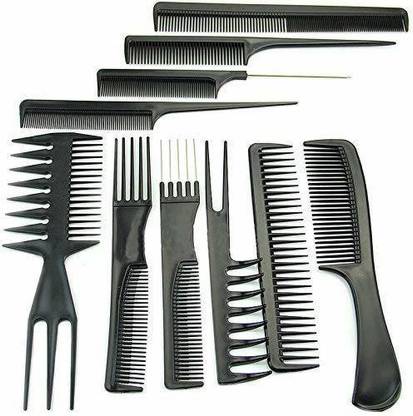 CRIYALE Professional Hair Combs Salon Styling Tools Comb Kangi for smooth hair Styling Comb Kit (Set 10 Piece) (Black)