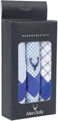 Allen Solly Mens Cotton Hanky ["White","Blue"] Handkerchief