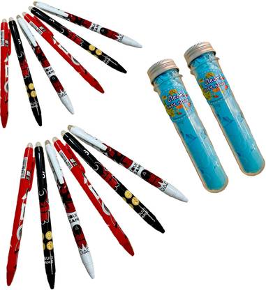 Tlismi 12 Erasable Squid Game Printed Pen and 2 Mini Paper Soap Tube Shape bottle Multi-function Pen