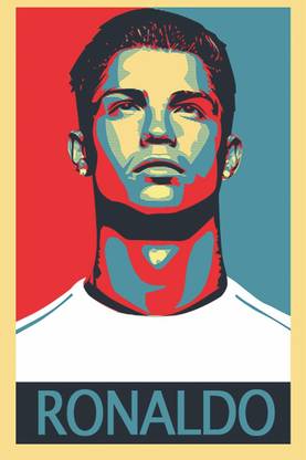 Cristiano Ronaldo Beautiful Art Painting Poster| Paper Print Poster Fully Waterproof & Laminated | Decoration For Wall Poster, Wall Painting, Washable Paper Poster, Natural Paper Art Painting Poster, Home Decor, Office Decor Etc Paper Print