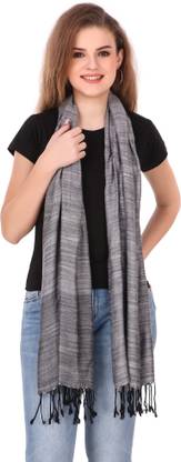FWC FILL WITH COLOURS Solid Viscose, Cotton Viscose Blend Women Stole, Scarf, Fancy Scarf