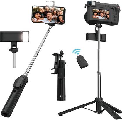 LionBolt Lighted Selfie Stick Tripod, Removable Bluetooth Remote, 3 Light Modes Bluetooth Selfie Stick