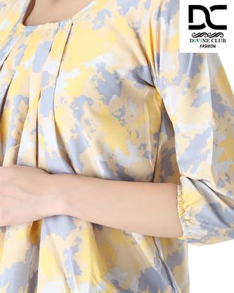 Casual Printed Women Yellow Top