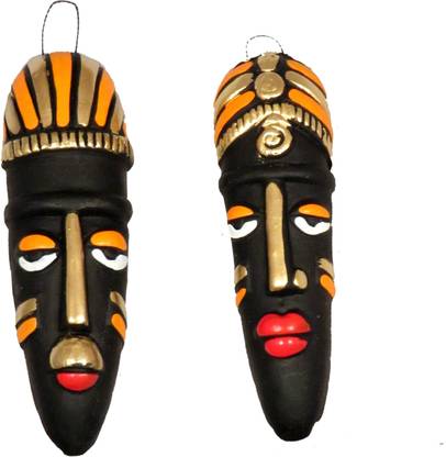 SUNINOW exclusive Terracotta tribal mask Decorative Showpiece  -  12 cm