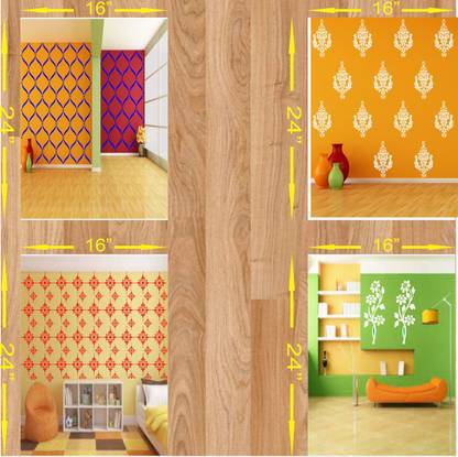 DB stencilprint modular Stencil for Wall Painting for Home Wall Décor stencil combo pack of 4 (size 16*24 inch) diy reusable panting design Stencil