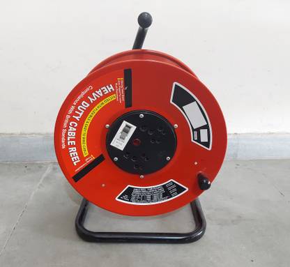 greatselec Empty Extension cable Reel Drum ,15A, MCB ,Indicator,Matel Body 2  Socket Extension Boards