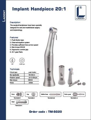 LADENT IMPLANT HANDPIECE 20:1 - (TM-SG20) Surgical Plier