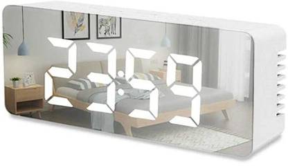 The Cube Mart Digital Led Mirror Alarm Clock With USB Power Clock
