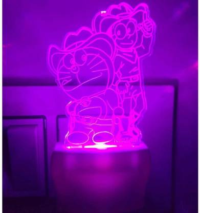 KRITAM Doremon & Nobita 3D Illusion LED Night Lamp for Gifts Boys, Girls, Kids Table Lamp