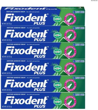 Fixodent Plus Scope Denture Adhesive Cream 2 Oz (Pack of 6) Toothpaste