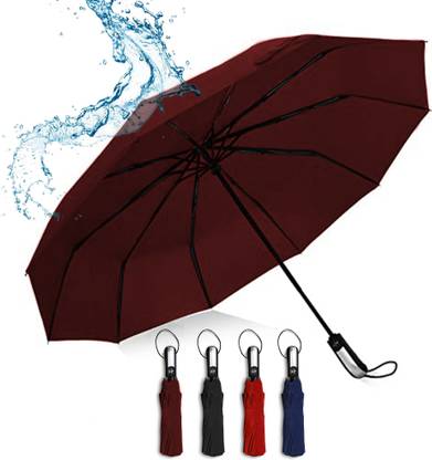 Conquest Auto Open And 3 Fold Umbrella For Protection Against Rain Sun&UV Rays with cover Umbrella