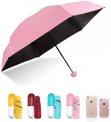 SBK KHODAL Foldable Mini Cute Lights and Small Capsule Umbrella with Cute Capsule Case Umbrella