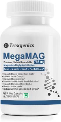 Trexgenics MegaMAG 785mg Magnesium Bisglycinate-Most Bioavailable Mag (60 Vcaps)