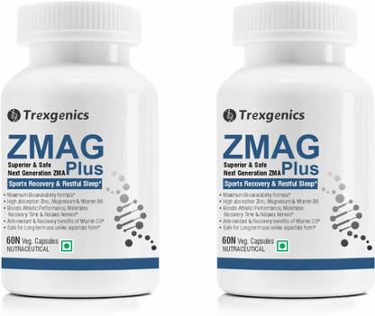 Trexgenics ZMAG PLUS Next Generation ZMA Zinc Magnesium Bisglycinate B6 D3 Recovery