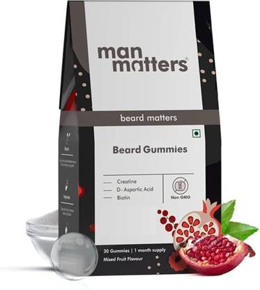 Man Matters Beard Gummies | Thicken Beard, Improves Beard Density | Biotin & Creatine