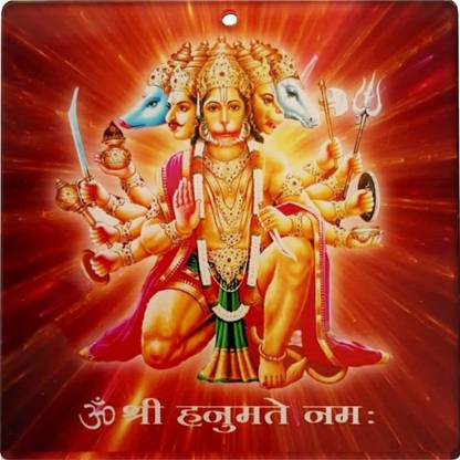 CC ENTERPRISES Panchmukhi Hanuman Acrylic Wall Frame For South, Main Door,Rectification Remedy