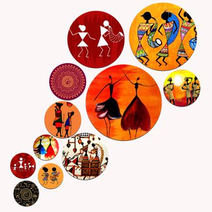 Artvibes Wooden Wall Hanging Art Decoration Item for Home|Wall Decor Item|Gift(WPS_126N) Pack of 11