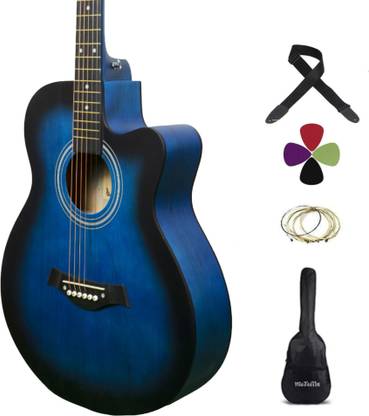 Medellin 40" Blue Durable Matt finish Guitar with Super Combo Acoustic Guitar Rosewood Rosewood