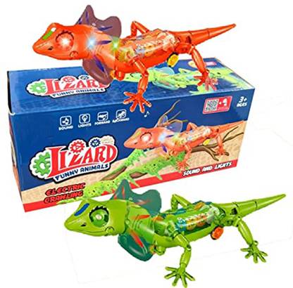 Lattice Funny dinosaur Lizard toy - Light & Sound with Forward Backward Action ( Blue )