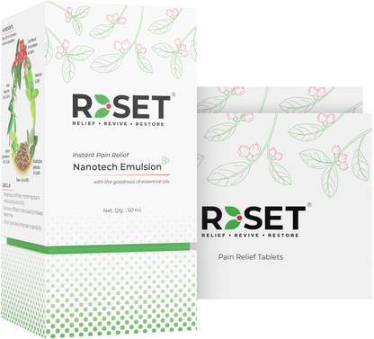 R3SET Reset Combos- Emulsion 50ml+Reset Tablets*2 Packs of 10 Natural pain relief Liquid