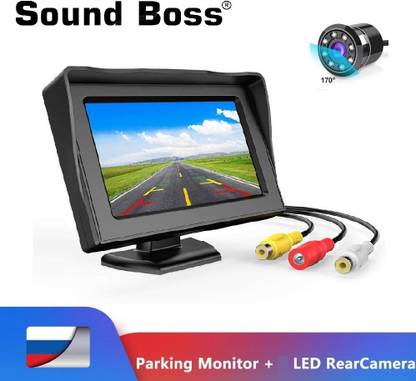 Sound Boss Universal 4.3" TFT Rear-view Monitor With Night Vision Camera Black LED