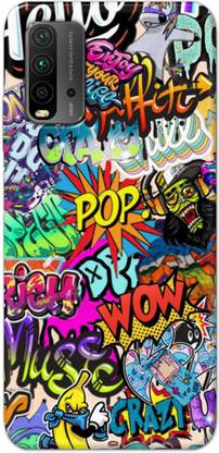 NDCOM Back Cover for Redmi 9 Power Crazy Stikers Printed