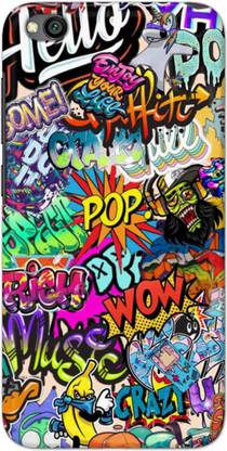 NDCOM Back Cover for Redmi Go Crazy Stikers Printed