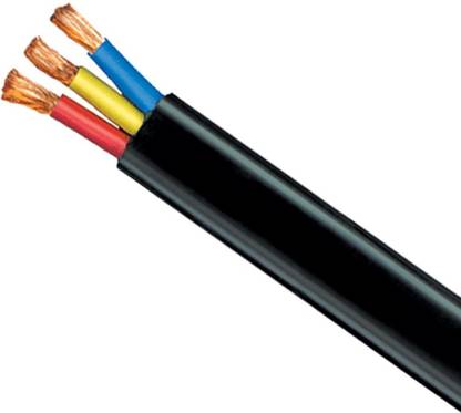 Fangtooth Flat Submersible Cable,2.5 sq/mm, 35 meter,3 core Copper wire 1 sq/mm Black 35 m Wire