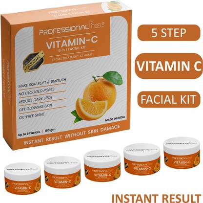 PROFESSIONAL FEEL VITAMIN C FACIAL KIT FIVE STEP 150GM