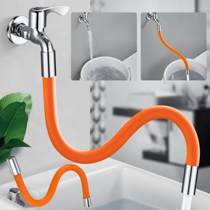 ShoppoWorld Adjustable Faucet Extension Extender 360° Rotation Splash-proof Tube Flexible Silicone Faucet Water Pipe, for Hoses in Kitchen and Bathroom Basin Mixer Faucet