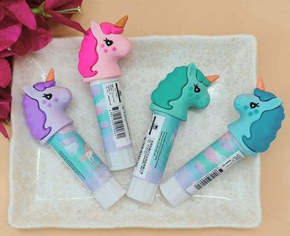 Tera13 Unicorn Glue Stick Non Toxic Transparent Stationary for Kids Girls Adjustable Temperature Corded Glue Gun