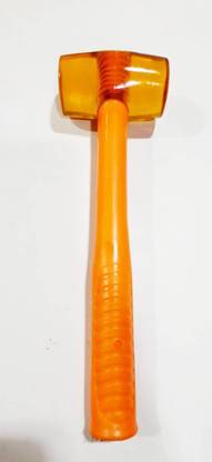 greengrow Rubber Mallet Hammer with Rubber Round Head and Non-Slip Comfortable_17 Wooden Handle Mallet
