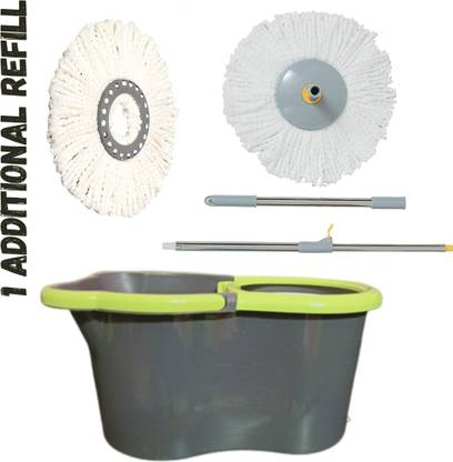 Shashank Trivedi Frog Design Unbreakable Hard Plastic Made in India 360° Mop Set With Bucket Mop Set
