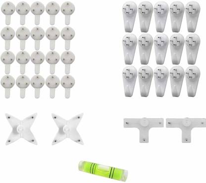 Art Street Set of 39 Hooks White Seamless Nails for Photoframe Wall Hooks Hangers for Wall Hook 39