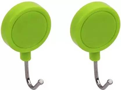 smarty jh Colourful Round Magnetic Hooks for Hanging Home Office Keys Hanger- 2 Hook Hook 2