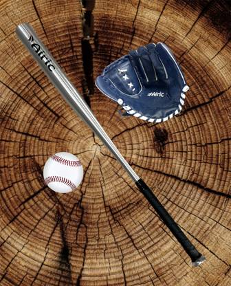 Airic Pro Baseball Combo With Light Basebat 34inch, Ball & Glove Baseball Kit