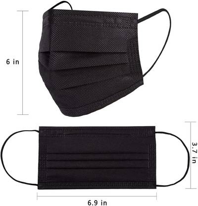 DM Eco Disposable Face Mask, 100 PCS Black Masks, 3 Ply Protection Face Masks Water Resistant, Non-Washable, Non-Reusable Surgical Mask With Melt Blown Fabric Layer