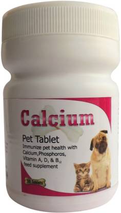 Amorvet Calcium with Vitamin A, D3, B12 for Bone Strength & Growth of Dogs & Cats Pet Health Supplements