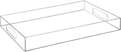 Sharma Plastics Acrylic Tray- Premium Clear Acrylic Tray with Handles – Acrylic Serving Tray Tray