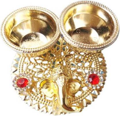 homspurts Fancy Small Metal Rakhi Haldi Kumkum Pooja Thali/Roli Chawal Dish Iron