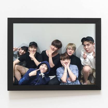 BTS Photo Frame for Wall, Bedroom, Hostel room, Doors, Hall for BTS Army & Fans Fine Art Print