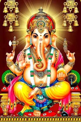 Self Adhesive UV Coated High Resolution Vinyl Print – Lord Ganesha Poster Fine Art Print