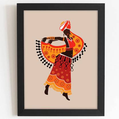 Tribal Woman Illustration Poster with Frame for Wall Decor, Room Decor, Home Decor, Gift Framed Poster, Wall Frame Fine Art Print