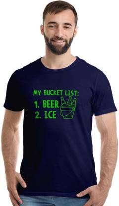 Printed Men Dark Blue, Green T-Shirt