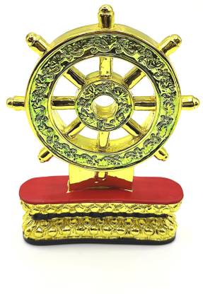 Plus Value Dharmachakra Karma Chakra 6.5 x 4.5inch Decorative Showpiece  -  6.5 cm