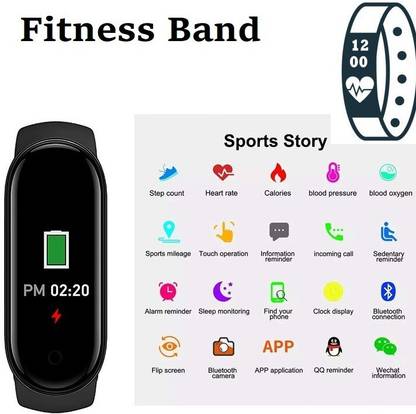 Y2H Enterprises IP528 | M3 Max Step Count, Heart Rate Monitor Bluetppth Black (Pack of 1)