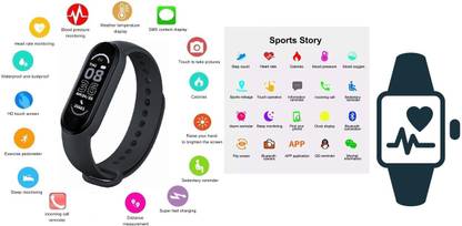 Bymaya FP44 / M3 Advance Step Tracker, ECG Bluetppth Black (Pack Ff 1)