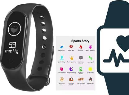 Stybits IP88 | M3 Max Step Count, Heart Rate Monitor Bluetppth Black (Pack of 1)